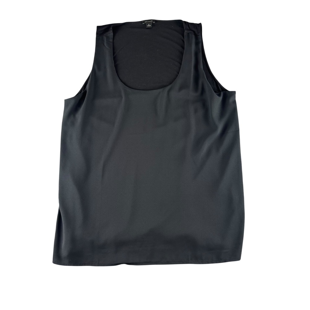 Ann Taylor Womens XL Black Sleeveless Scoop Neck Shell Tank Top‎ Blouse